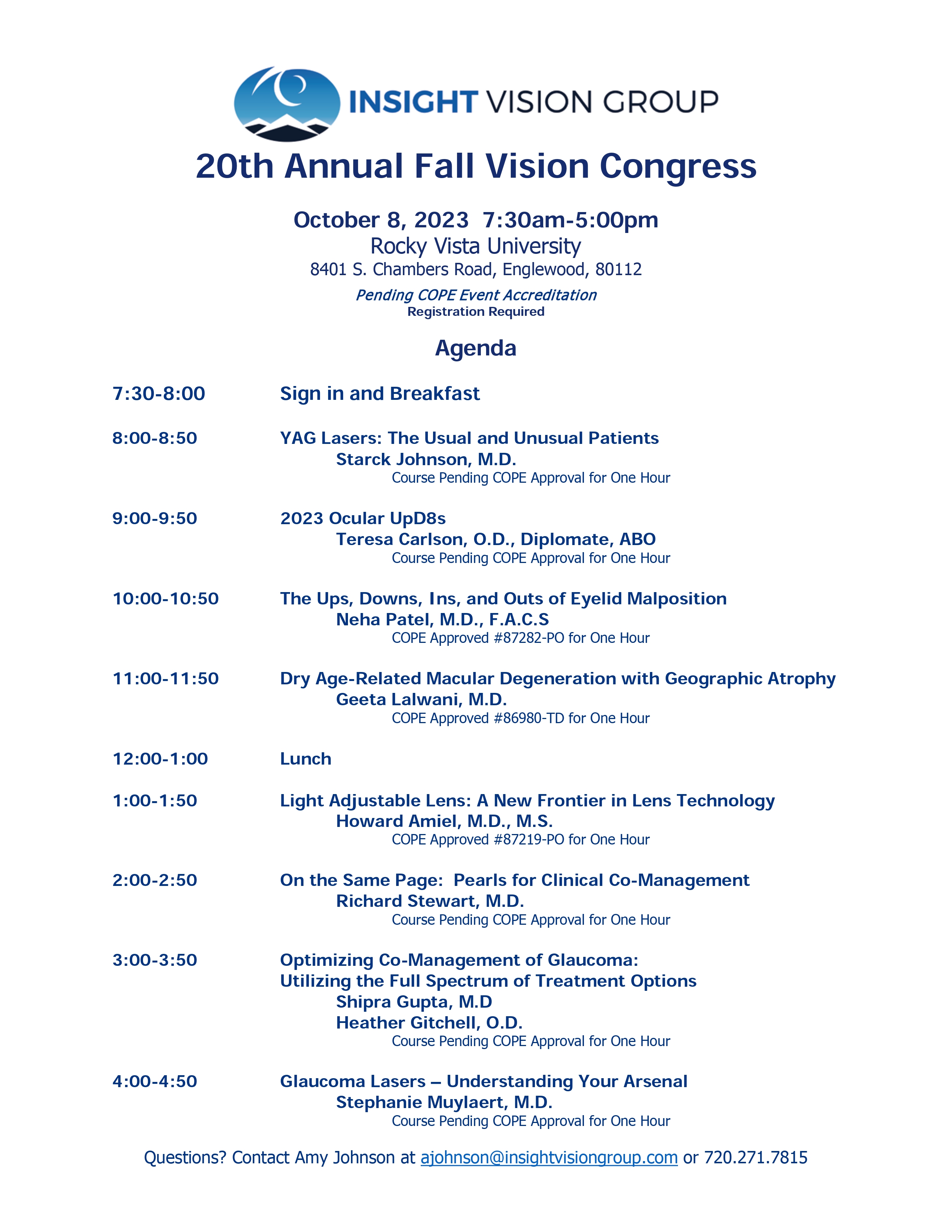 
20th Annual Fall OD CE Vision Congress