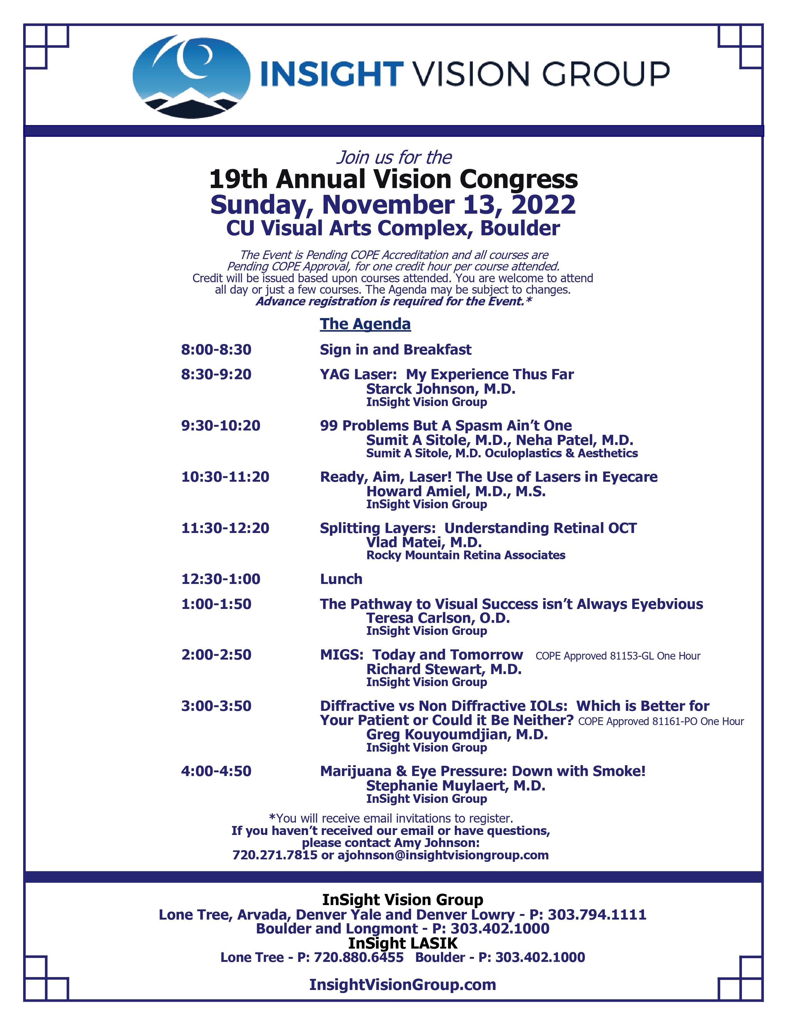 
19th Annual Fall Vision Congress