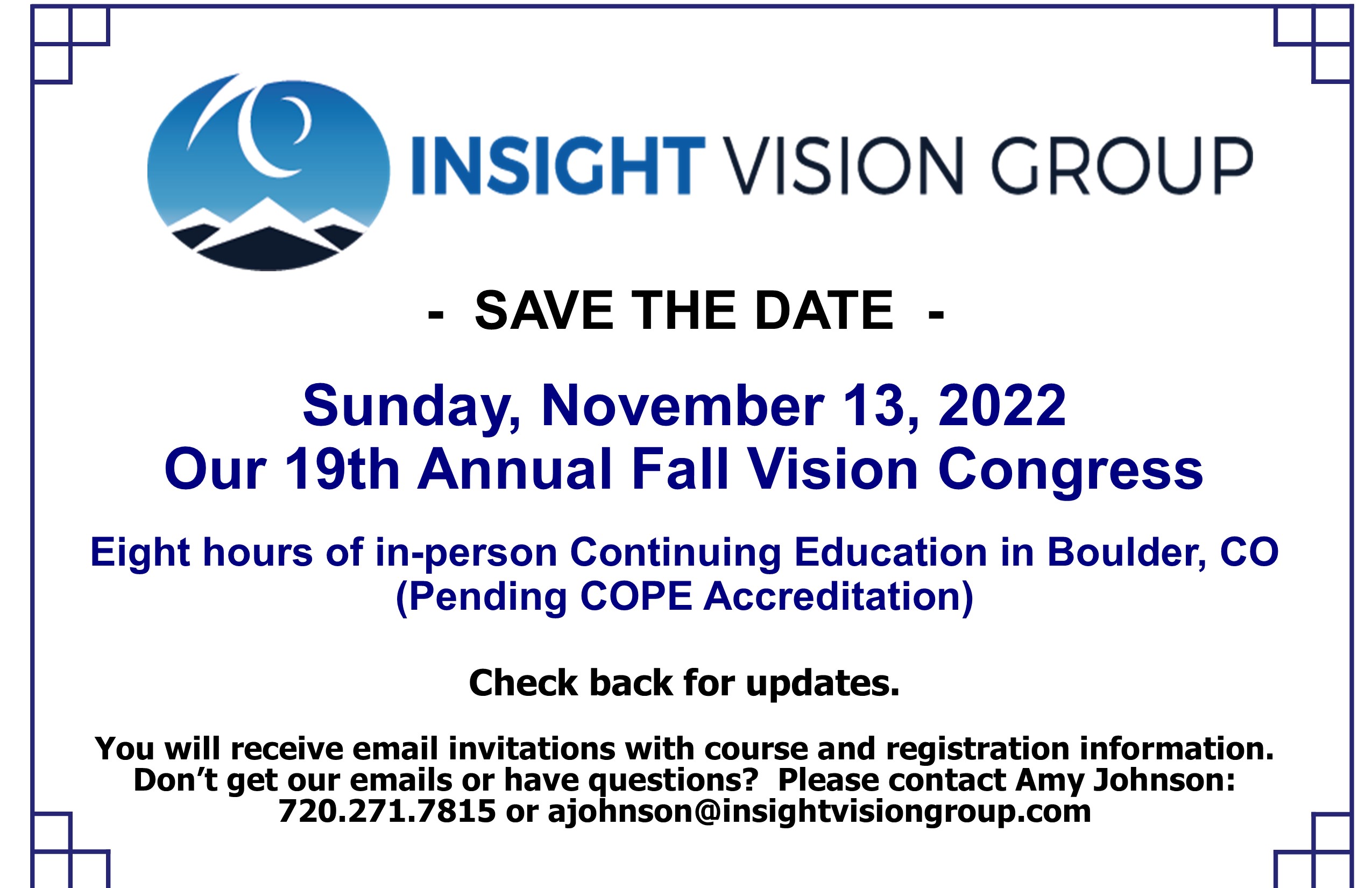 
    19th Annual Fall Vision Congress